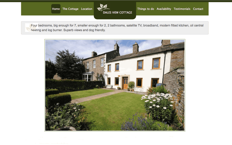 Dales View Holiday Cottage